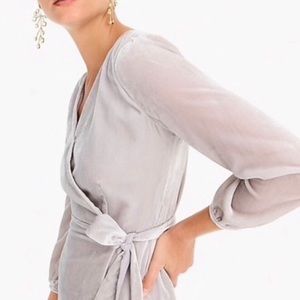 J.Crew Drapery Velvet Wrap Dress